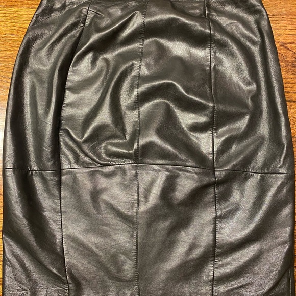 COPY - Halogen Leather Black Pencil Skirt Sz 4 - Picture 3 of 4